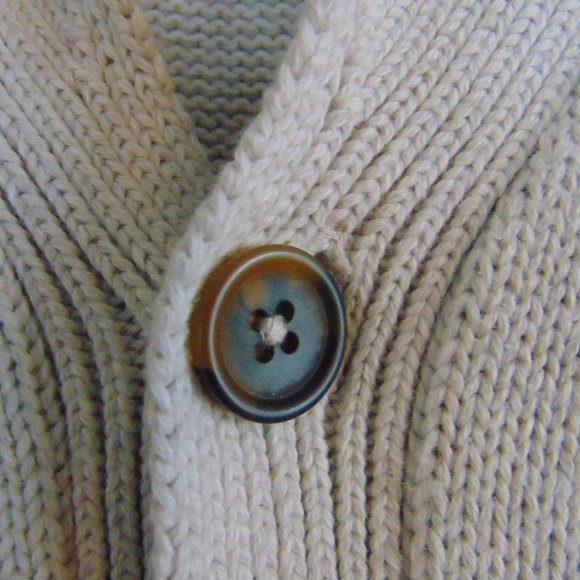 Gap Shawl Collar Men's Cardigan Color: Oatmeal Sz: Med - Picture 5 of 6